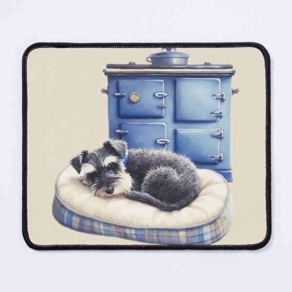 Item preview, Miniature Schnauzer Snoozing in front of the Aga designed and sold by barksandsqueaks.