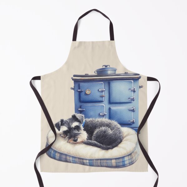 Item preview, Miniature Schnauzer Snoozing in front of the Aga designed and sold by barksandsqueaks.