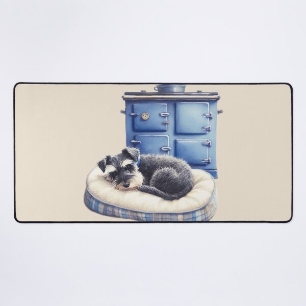 Item preview, Miniature Schnauzer Snoozing in front of the Aga designed and sold by barksandsqueaks.