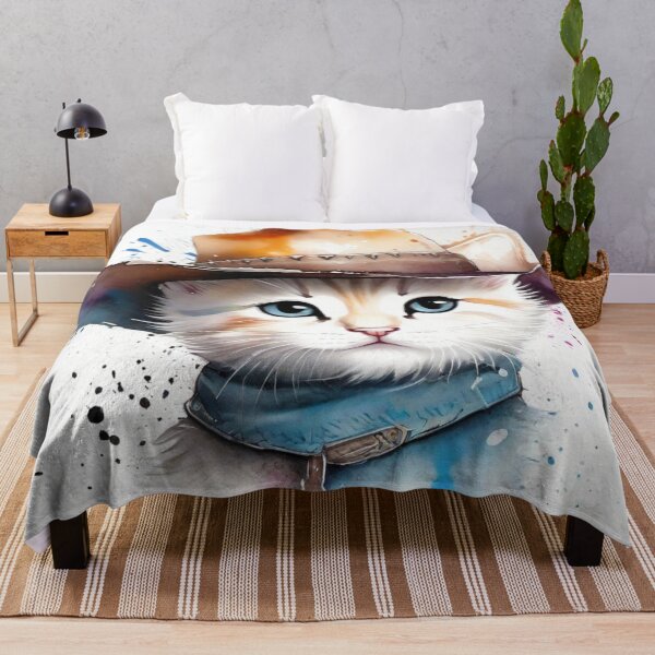 Item preview, Cute Kitten Wearing a Cowboy Hat designed and sold by Wolfheartart.