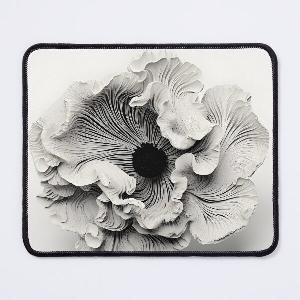 Item preview, Black and white abstract coral anemone designed and sold by dcrc.