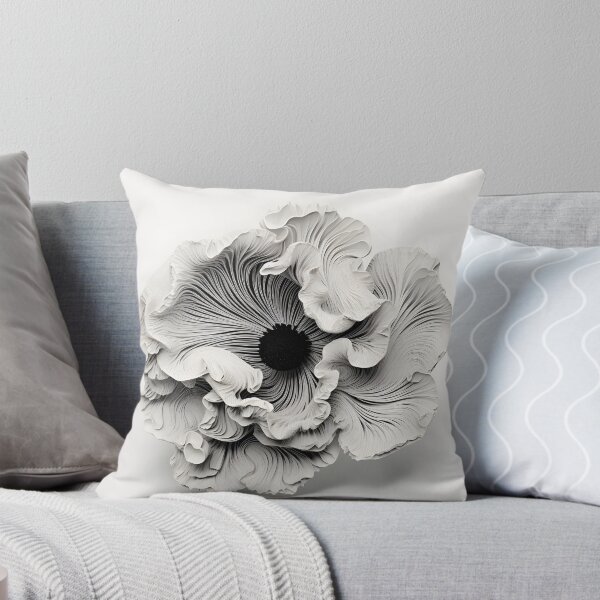 Item preview, Black and white abstract coral anemone designed and sold by dcrc.