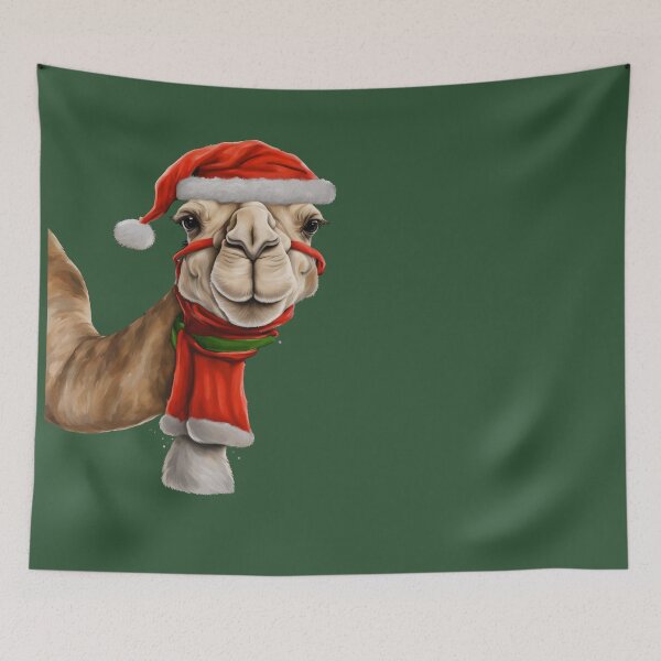 Item preview, Adorable Cute Camel Wearing Santa Hat Christmas v2 designed and sold by taiche.