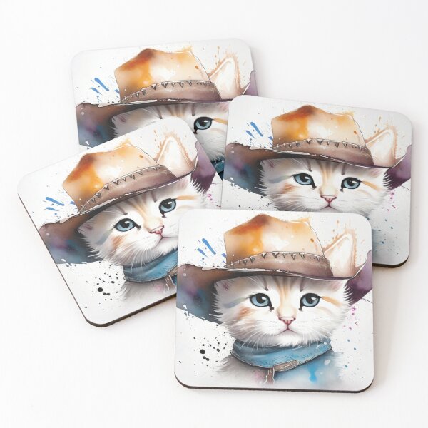 Item preview, Cute Kitten Wearing a Cowboy Hat designed and sold by Wolfheartart.