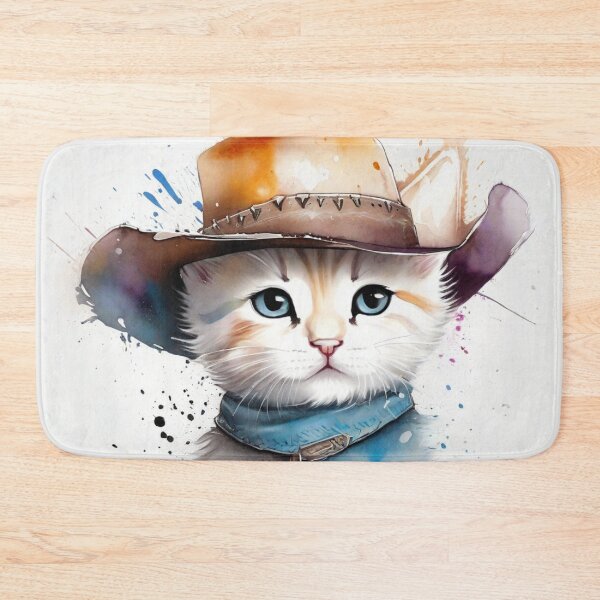 Item preview, Cute Kitten Wearing a Cowboy Hat designed and sold by Wolfheartart.