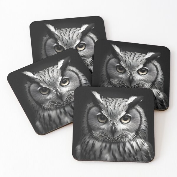 Item preview, stunning black and white cinematic photo of an owl designed and sold by dcrc.