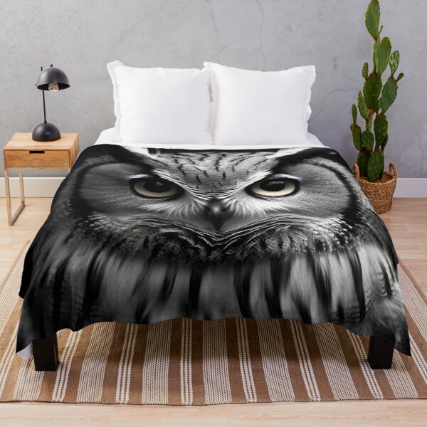 Item preview, stunning black and white cinematic photo of an owl designed and sold by dcrc.