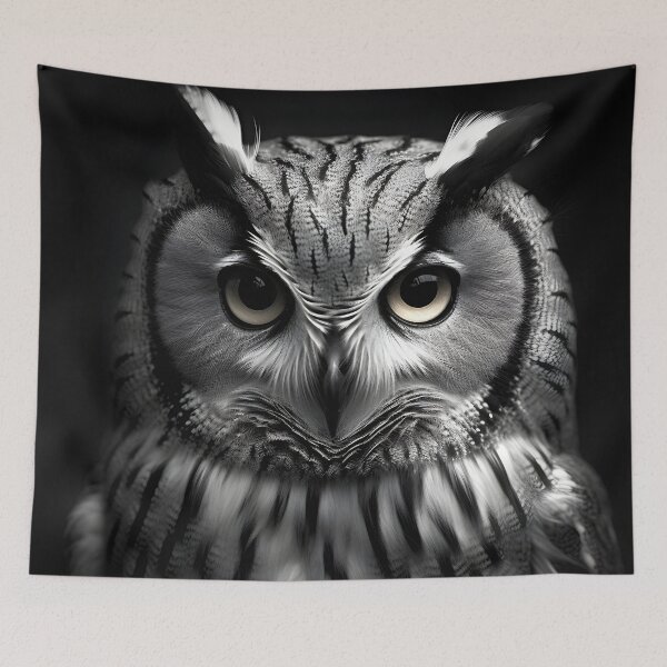 Item preview, stunning black and white cinematic photo of an owl designed and sold by dcrc.
