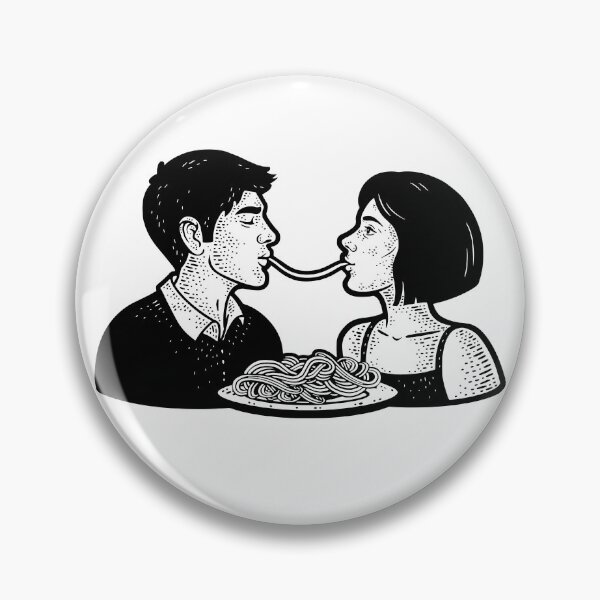 Item preview, Girl eating spaghetti. Couple in love eating pasta designed and sold by DragonflyLP.