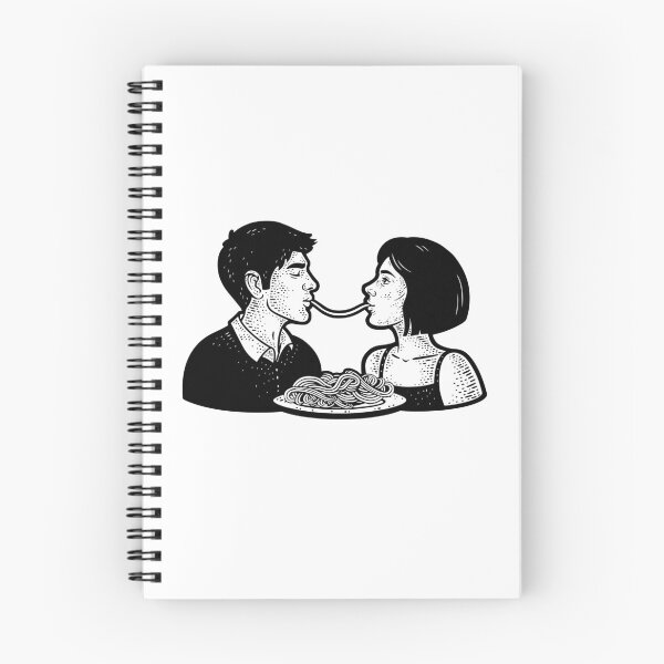 Item preview, Girl eating spaghetti. Couple in love eating pasta designed and sold by DragonflyLP.