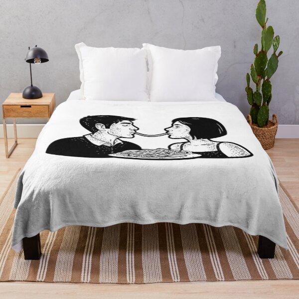 Item preview, Girl eating spaghetti. Couple in love eating pasta designed and sold by DragonflyLP.