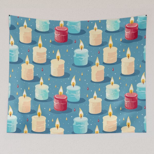 Item preview, Christmas Red White Blue Candles Pattern designed and sold by Blue-Banana.