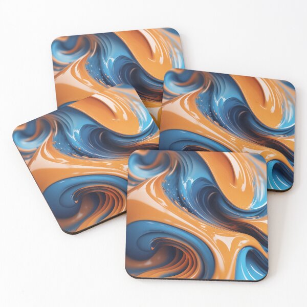 Item preview, Abstract Background Liquids Wave - Orange-Blue - Edition 2 FULL designed and sold by CharlieDesings.