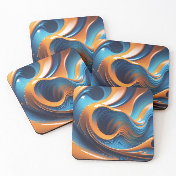 Item preview, Abstract Background Liquids Wave - Orange-Blue - Edition 3 designed and sold by CharlieDesings.