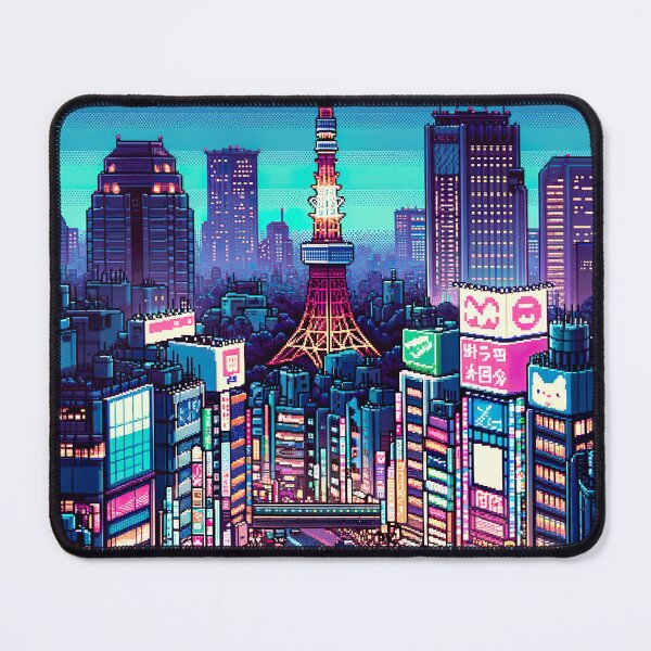 Item preview, Tokyo Night Skyline Pixel Art designed and sold by unrealartwork.