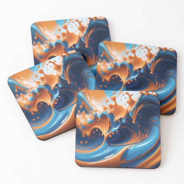 Item preview, Abstract Background Liquids Wave - Orange-Blue - Edition 4 designed and sold by CharlieDesings.