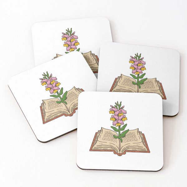 Item preview, Flowers Growing From Book | A beautiful Light purple with yellow  Antirrhinum majus designed and sold by CircinusStore.