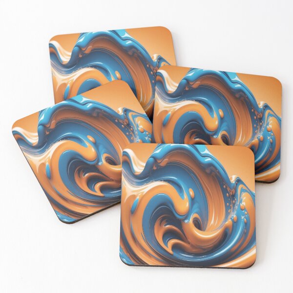 Item preview, Abstract Background Liquids Wave - Orange-Blue - Edition 5 designed and sold by CharlieDesings.
