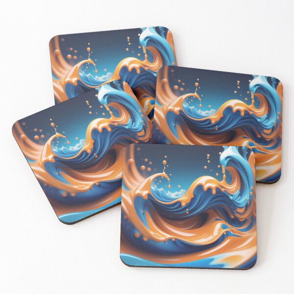 Item preview, Abstract Background Liquids Wave - Orange-Blue - Edition 6 designed and sold by CharlieDesings.
