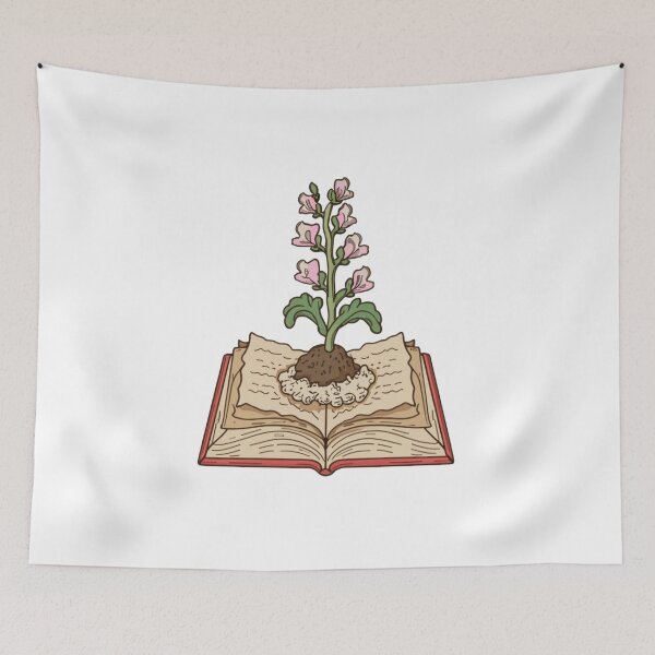 Item preview, Flowers Growing From Book | A beautiful Special light pink  Antirrhinum majus designed and sold by CircinusStore.
