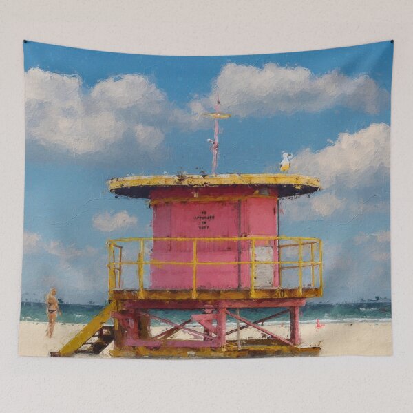 Item preview, Lifeguard Tower pink, Miami Beach designed and sold by daWinki11.