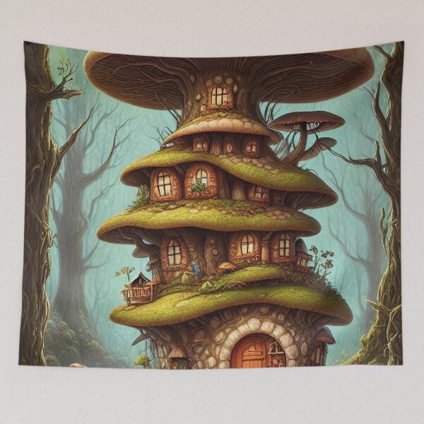 Item preview, mushroom house, kids, fun, childish, cheerful, cartoon, children, colorful designed and sold by Cyber Kids.