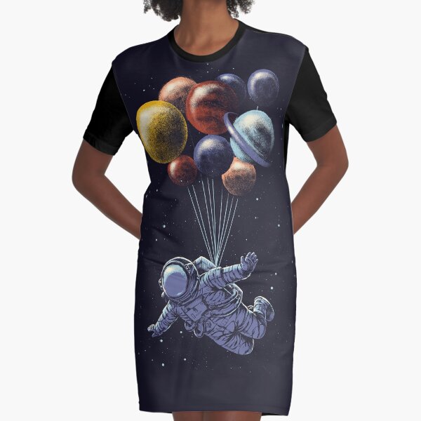 Space Travel Graphic T-Shirt Dress