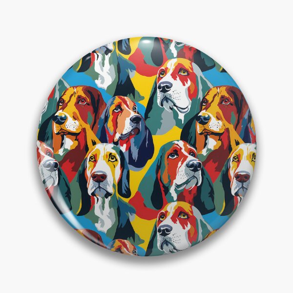 Item preview, Basset Hound in camouflage pattern designed and sold by forget45studio.