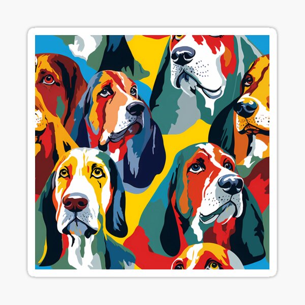 Item preview, Basset Hound in camouflage pattern designed and sold by forget45studio.