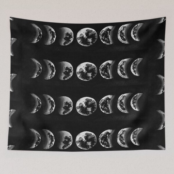 Aperçu de l'œuvre Phases de lune monochromes créée et vendue par Artbylees.
