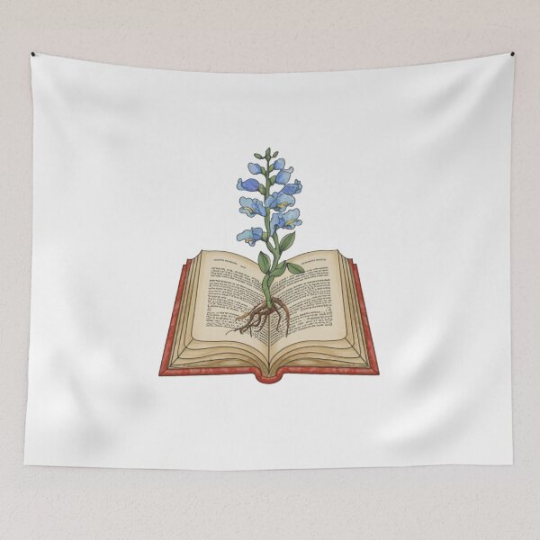 Item preview, Flowers Growing From Book | A beautiful Light blue Antirrhinum majus with roots | Little Blue Flowers S designed and sold by CircinusStore.