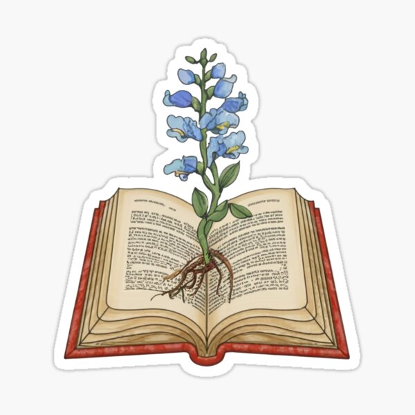 Item preview, Flowers Growing From Book | A beautiful Light blue Antirrhinum majus with roots | Little Blue Flowers S designed and sold by CircinusStore.
