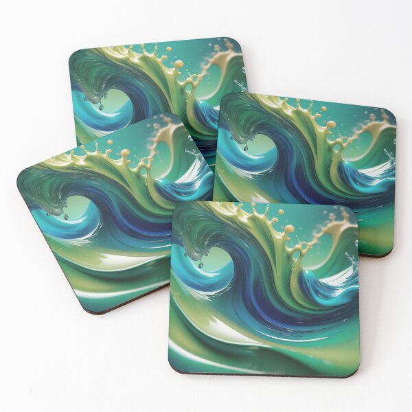 Item preview, Abstract Background Liquids Wave - Green-Blue - Edition 1 designed and sold by CharlieDesings.
