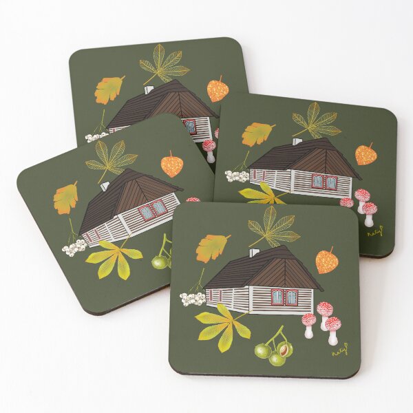 Item preview, Czech cottage life, green, nature pattern designed and sold by Naty Design Prague.