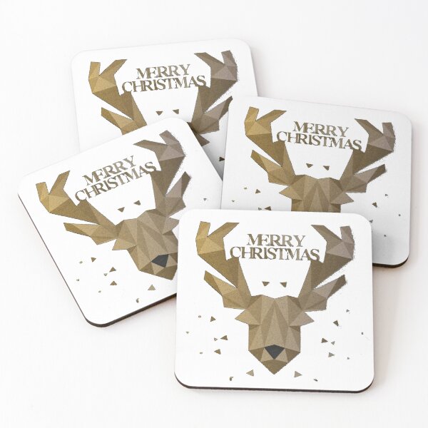 Item preview, Golden Reindeer: Christmas Magic of Geometric Shapes designed and sold by EazyPeakStore.