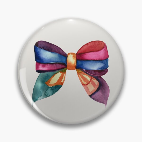 Item preview, AP267-2 Colorful Watercolor Ribbon Bow designed and sold by DuckyRubin.