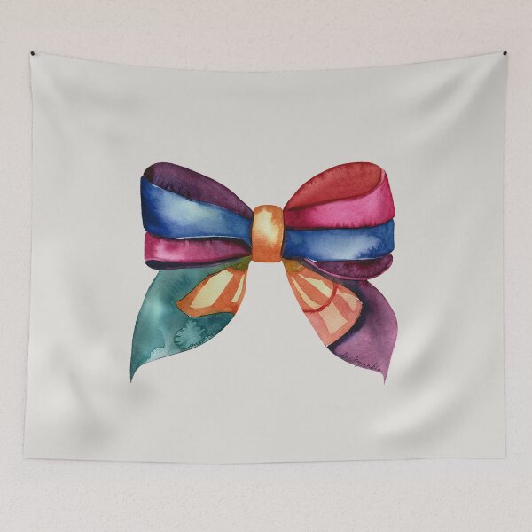 Item preview, AP267-2 Colorful Watercolor Ribbon Bow designed and sold by DuckyRubin.