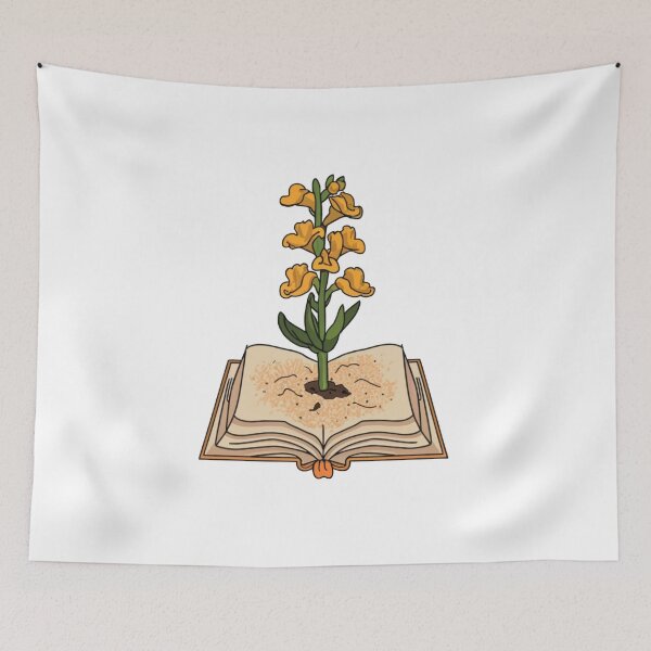 Item preview, Flowers Growing From Book | A beautiful light yellow  Antirrhinum majus designed and sold by CircinusStore.