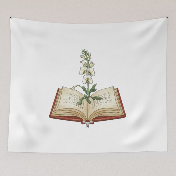 Item preview, Flowers Growing From Book | A beautiful white Antirrhinum majus designed and sold by CircinusStore.
