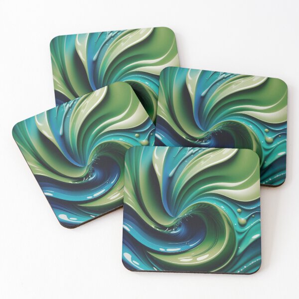 Item preview, Abstract Background Liquids Wave - Green-Blue - Edition 5 designed and sold by CharlieDesings.