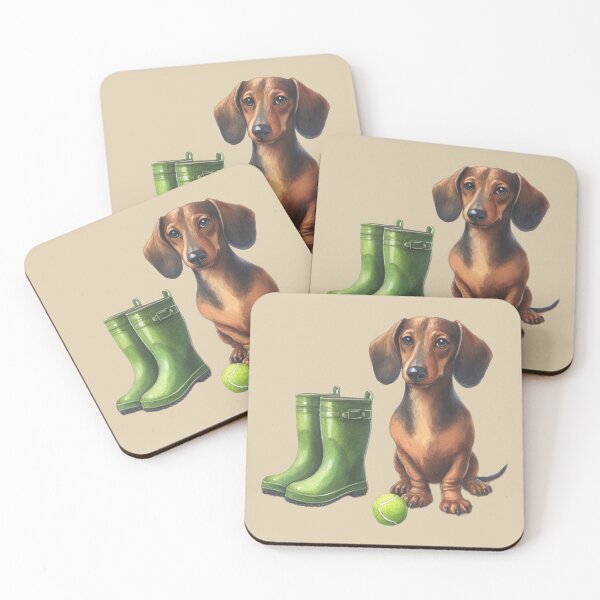 Item preview, Smooth Haired Dachshund Walkies Time designed and sold by barksandsqueaks.