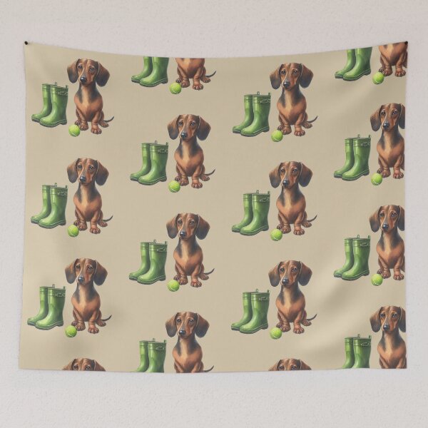 Item preview, Smooth Haired Dachshund Walkies Time designed and sold by barksandsqueaks.