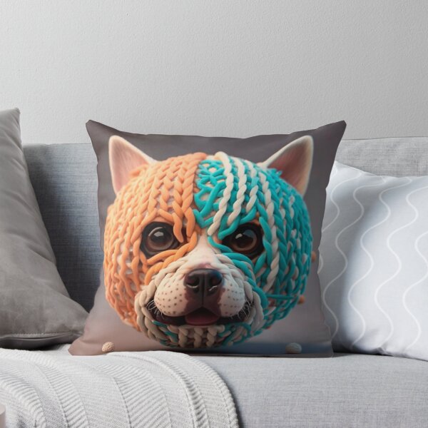 Item preview, Dog head made of yarn designed and sold by DragonflyLP.