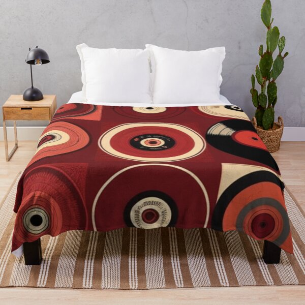 Item preview, Aesthetic Vintage Vinyl Records Pattern Crimson Red designed and sold by musicgeniusart.