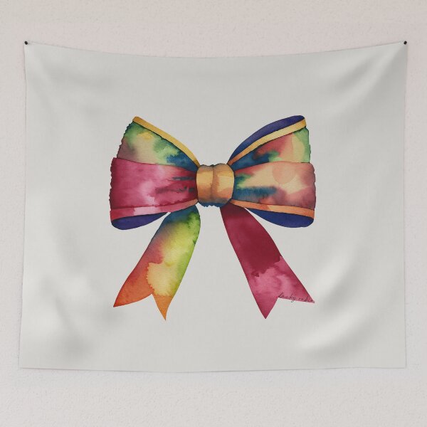 Item preview, AP267-3 Colorful Watercolor Ribbon Bow designed and sold by DuckyRubin.