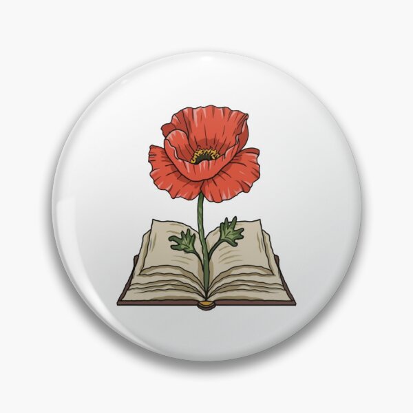 Item preview, Flowers Growing From Book | A beautiful Light red Papaver (Poppy flower) designed and sold by CircinusStore.