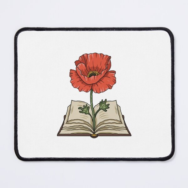 Item preview, Flowers Growing From Book | A beautiful Light red Papaver (Poppy flower) designed and sold by CircinusStore.