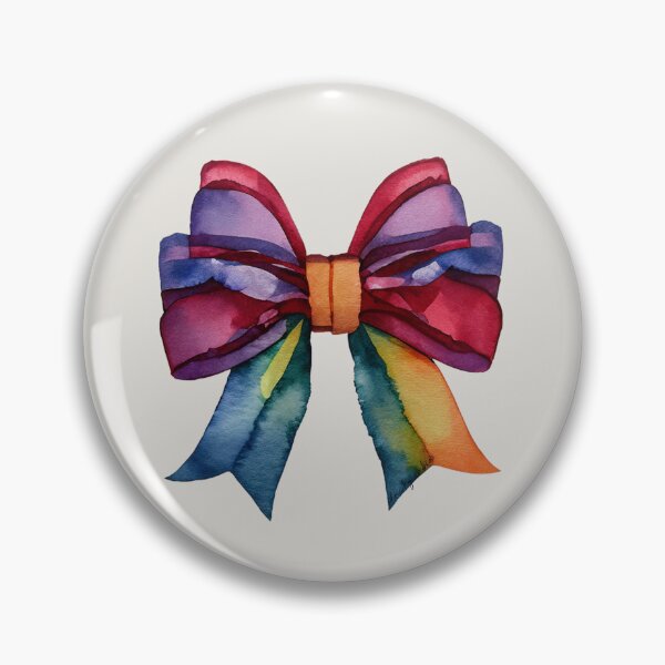 Item preview, AP267-4 Colorful Watercolor Ribbon Bow designed and sold by DuckyRubin.
