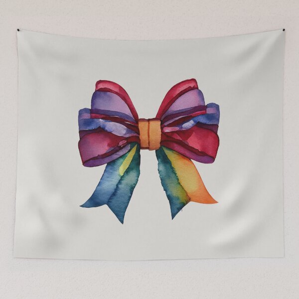 Item preview, AP267-4 Colorful Watercolor Ribbon Bow designed and sold by DuckyRubin.