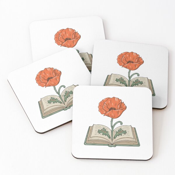 Item preview, Flowers Growing From Book | A beautiful orange Papaver (Poppy flower) designed and sold by CircinusStore.